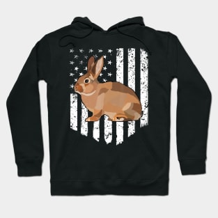 White American Flag Rabbit 4th Of July Farm Animal Hoodie